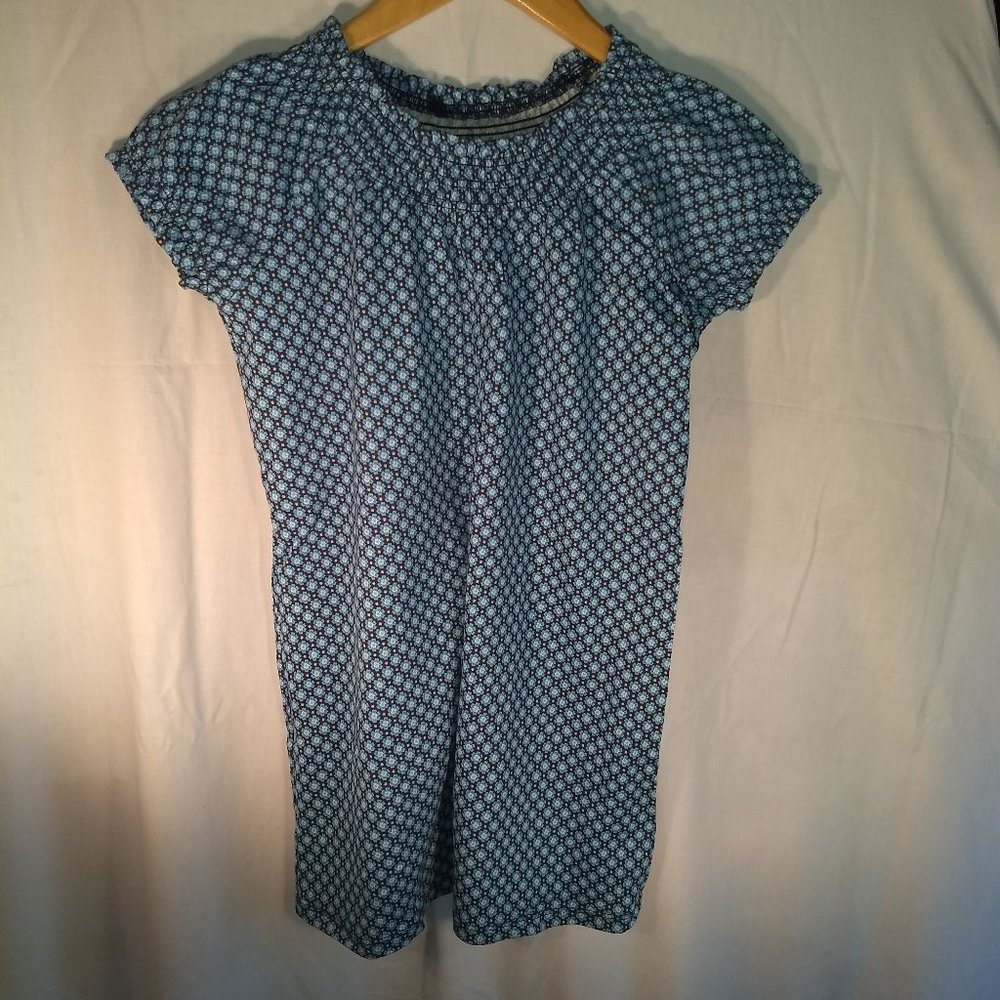 LANDS’ END Girl’s Short-sleeved Smocked Neck Tunic
